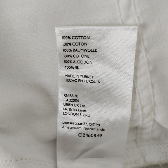 We the Free People Button Fly White Ripped Raw Hem High Rise Jeans - Picture 7 of 13